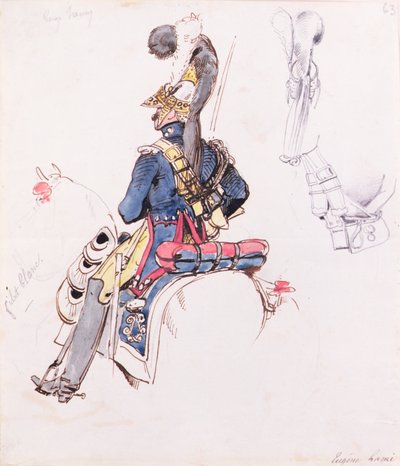 Soldaat te paard door Eugene Louis Lami