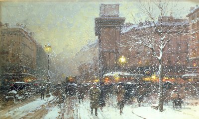 Porte St. Martin, in Parijs door Eugene Galien Laloue