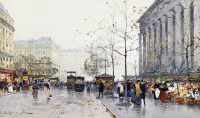 La Madeleine, Parijs door Eugene Galien Laloue
