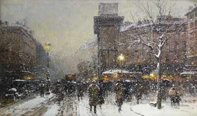 La Porte St. Martin door Eugene Galien Laloue