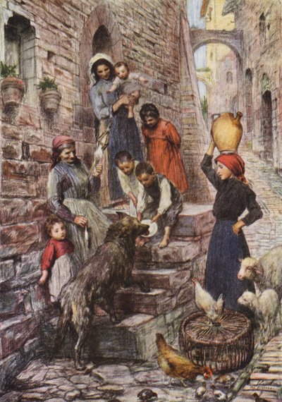 De Wolf van Gubbio na zijn Bekering door Eugene (after) Burnand