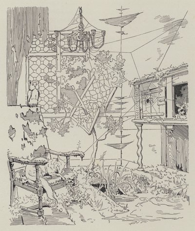 Scene uit La Dame de Gai-Fredon, door Quatrelles (Ernest L