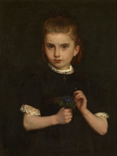 Meisje met viooltjes door Eugene (attr. to) Siberdt
