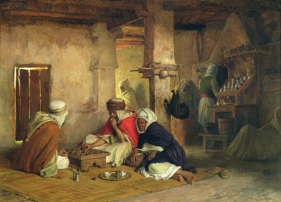 Marokkaans Koffiehuis, c.1874 door Eugene Alexis Girardet