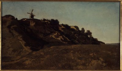 Uitzicht op Montmartre, circa 1848 door Eugene Antoine Samuel Lavieille