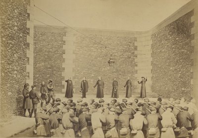 Executie van gijzelaars, gevangenis van La Roquette, 24 mei 1871, 1870-71 door Eugene Appert