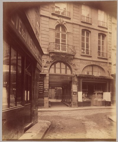 Balkon, rue Saint-André-des-Arts door Eugène Atget
