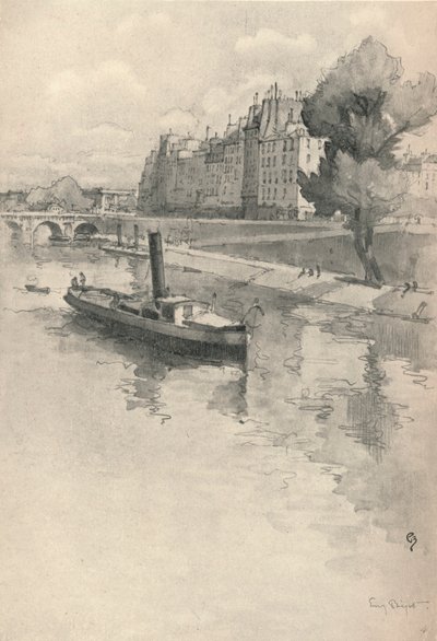 Le Quai des Orfevres, 1915 door Eugene Bejot