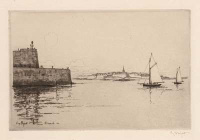 Saint-Malo gezien vanaf Dinard, 1914 door Eugene Bejot