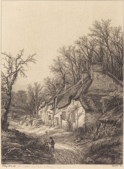 Huisjes in de Winter door Eugene Bléry