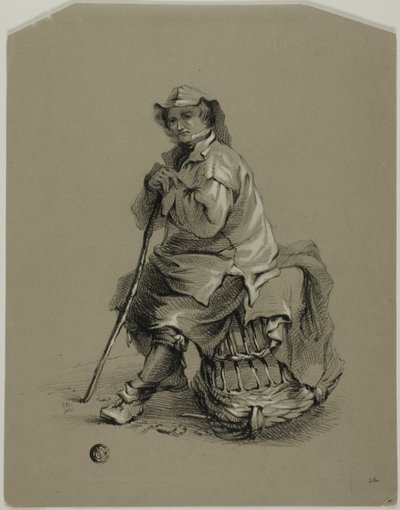 Visser zittend op kreeftenpot door Eugene Bléry