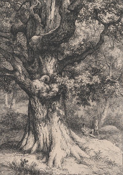 De Charlemagne, eik met een arendsnest, 1845 door Eugene Bléry
