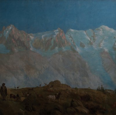 De Mont Blanc, de Aiguilles du Midi du Plan door Eugene Bourgeois