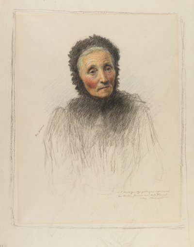 Oude vrouw door Eugene Burnand