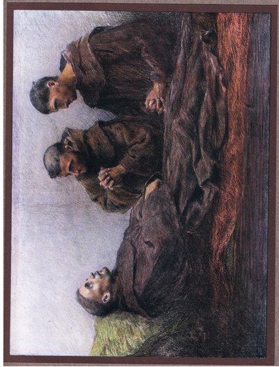 Sint Franciscus ziek in het bisschoppelijk paleis in Assisi door Eugene Burnand