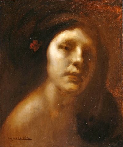 Portret van een jonge dame door Eugène Carrière
