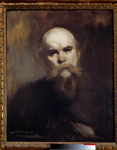 Portret van de Franse dichter Paul Verlaine (1844-1896) Schilderij door Eugene Carriere (1891) door Eugène Carrière