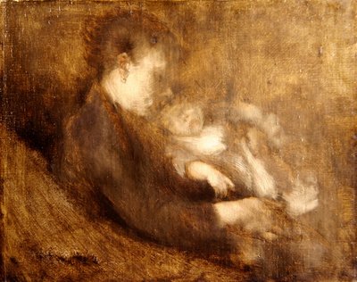 Vrouw en kind door Eugène Carrière