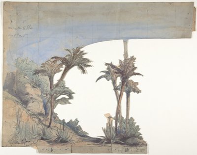 Ontwerp voor een decor in de Opéra, Parijs door Eugene Ciceri