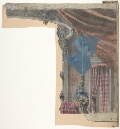 Ontwerp voor een toneeldecor in de Opéra, Parijs door Eugene Ciceri