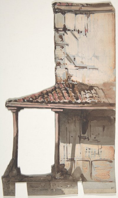 Ontwerp voor een toneelset in de Opéra, Parijs, 1830-90 door Eugene Ciceri