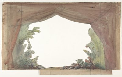 Ontwerp voor een toneeldecor in de Opéra, Parijs, 1830-90 door Eugene Ciceri