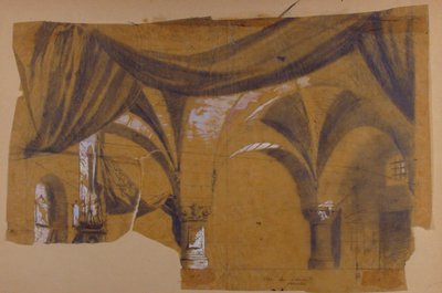 Ontwerp voor een Toneelset in de Opéra, Parijs door Eugene Ciceri
