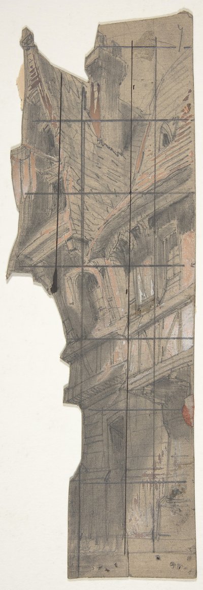 Ontwerp voor een toneeldecor in de Opéra, Parijs, 1830-90 door Eugene Ciceri