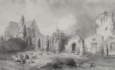 Pittoreske en Romantische Reizen in het Oude Frankrijk. Bretagne: Abdij van Relec door Eugene Ciceri