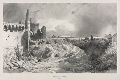 Pittoreske en Romantische Reizen in het Oude Frankrijk. Bretagne: Kasteel van Susinio door Eugene Ciceri
