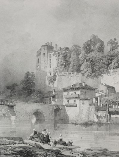 Pittoreske en romantische reizen in het oude Frankrijk. Bretagne: Kasteel van Clisson door Eugene Ciceri