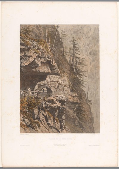 Wandelaars op de Tête Noire-pas tussen Martigny en Chamonix door Eugene Ciceri