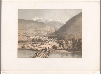 Zicht op Brig aan de Rhône door Eugene Ciceri