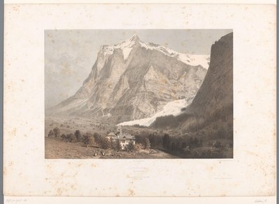 Zicht op Grindelwald door Eugene Ciceri