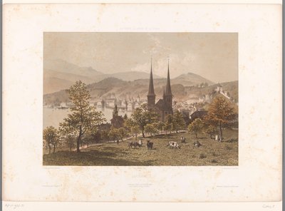 Zicht op Luzern door Eugene Ciceri