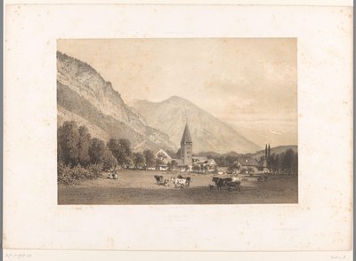 Zicht op Meiringen door Eugene Ciceri