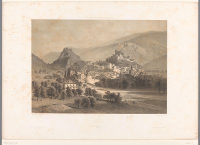 Zicht op Sion in het dal van de Rhône door Eugene Ciceri