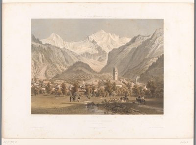 Zicht op Unterseen en de Jungfrau door Eugene Ciceri