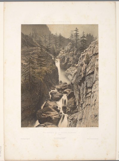 Zicht op de Bérard-waterval door Eugene Ciceri