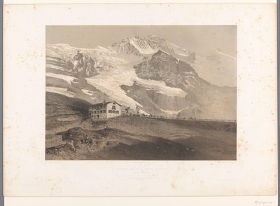 Zicht op de Jungfrau vanaf de Kleine Scheidegg Gezichten in Zwitserland en Savoye (series title) door Eugene Ciceri