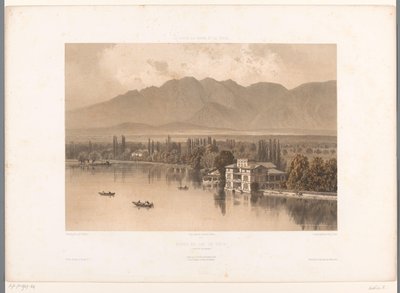 Zicht op de oevers van de Thunersee door Eugene Ciceri
