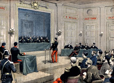 Kapitein Alfred Dreyfus voor de krijgsraad door Eugene Damblans