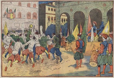 Florence, Italië: op de Place de la Seigneurie werd een deel van 