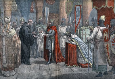 Lodewijk VII de Jonge (1120 - 1180), Koning van Frankrijk, vertrekkend voor de 3e kruistocht met Alienor d