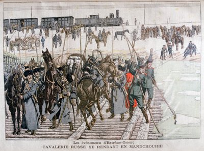 Russische cavalerie op weg naar Mandchourie, China, 1900 door Eugene Damblans
