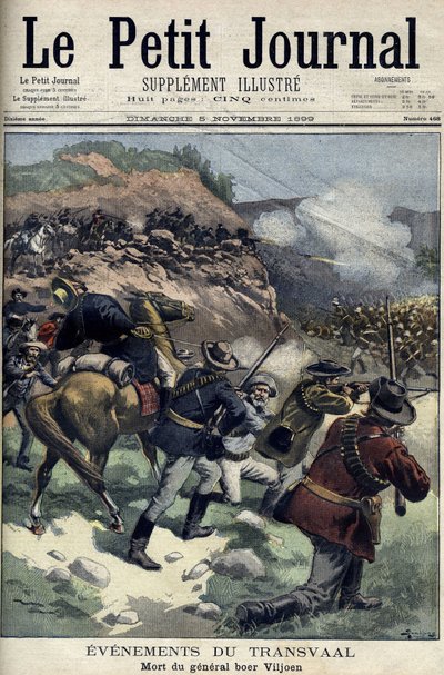 Zuid-Afrika - Boerenoorlog. Dood van generaal Boer Viljoen. Tekening van Damblans. Le Petite Journal, 5 november door Eugene Damblans