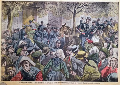 De verdrijving van priesters uit hun pastorieën in Finistère, Bretagne, illustratie uit 