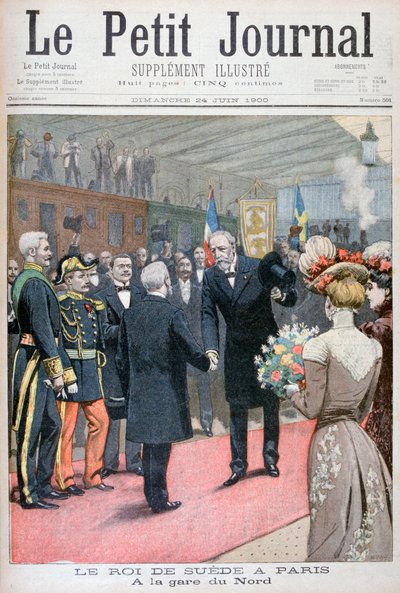 Het bezoek van de koning van Zweden aan Parijs, 1900 door Eugene Damblans