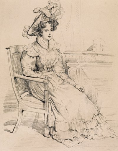 Portret van Harriet Smithson, Ierse actrice en eerste vrouw van de Franse componist Hector Berlioz door Eugene Deveria