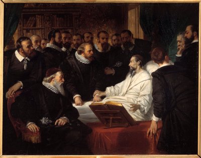 De dood van Jean Calvin, religieus hervormer door Eugene Deveria